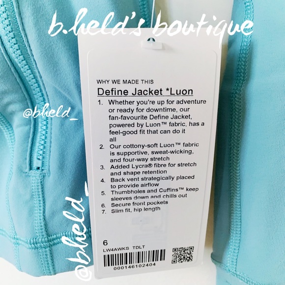 lululemon Define Jacket *Luon in Tidal Teal Blue Size 6 Brand New NWT - Picture 3 of 12